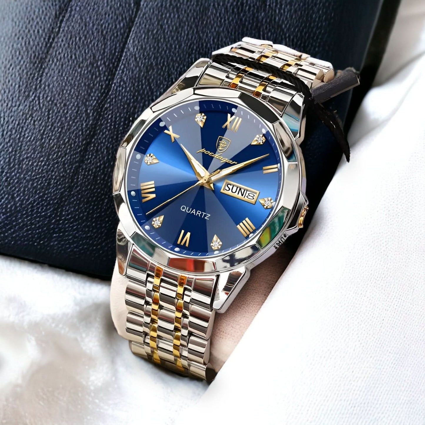 Norvo | Herre Automatisk Rustfritt Stål Klokke med Skinnrem