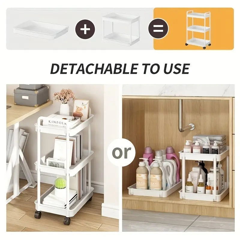 Norvo | 3-lags multifunksjonell rullende vogn med hjul