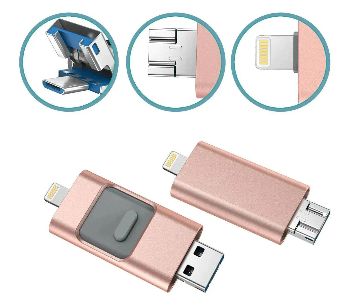 Norvo | DataFlex 4-i-1 Minnepinne – USB-lagring for telefon, nettbrett og PC