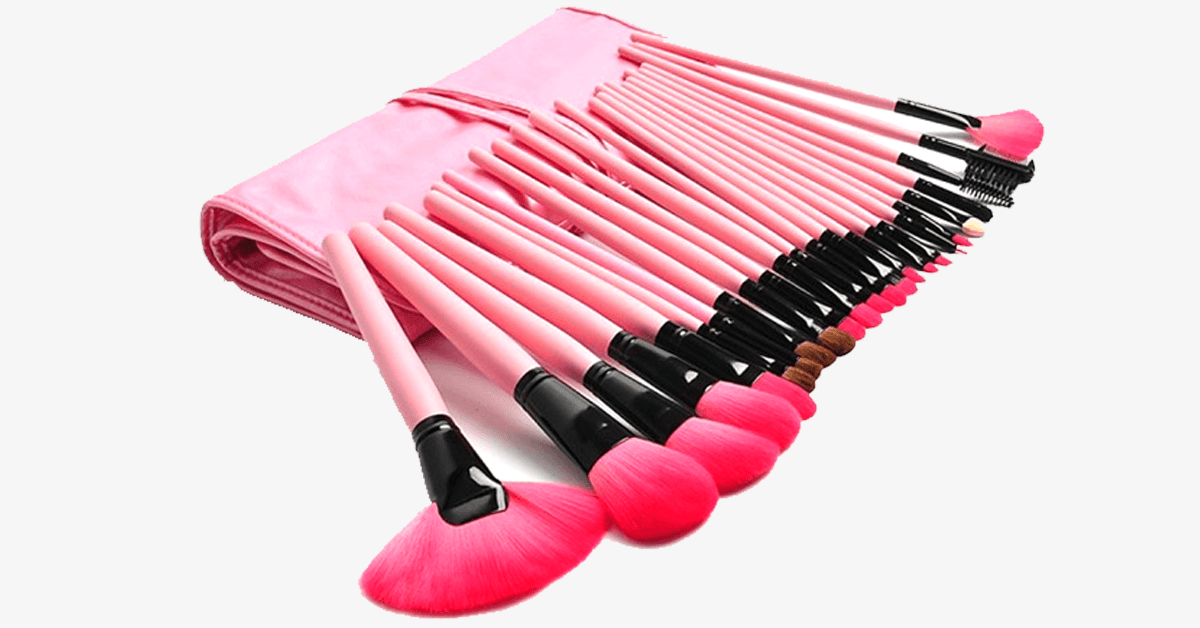 Norvo | 24-delt Pink Glory Penselssett med gratis etui