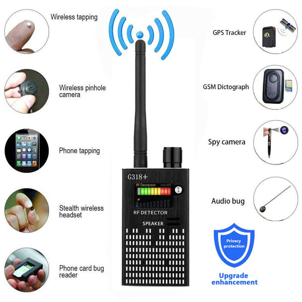 Spy Signal Bug Detector, HF Detector, Hidden Camera, Laser Lens, GSM GPS Enhetsfinner