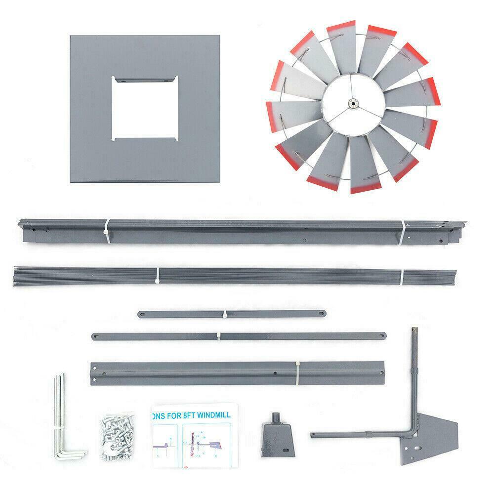 Norvo | Vindmølle 8FT Metall Ornamental - Hagedekorasjon