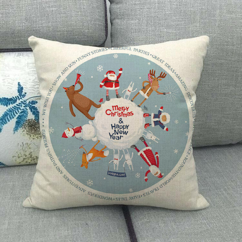 18" Cojines Merry Xmas Sofa Pute Deksel Tilbehør Hjem Sofa Dekor Putehylse Norvo