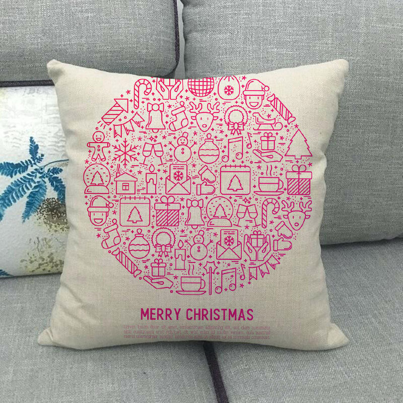 18" Cojines Merry Xmas Sofa Pute Deksel Tilbehør Hjem Sofa Dekor Putehylse Norvo
