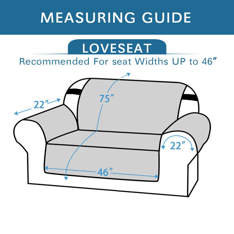 Quilted Sofa Cover Pet Protector Throw Waterproof Sofa Slip Covers 1/2/3 Settee Norvo