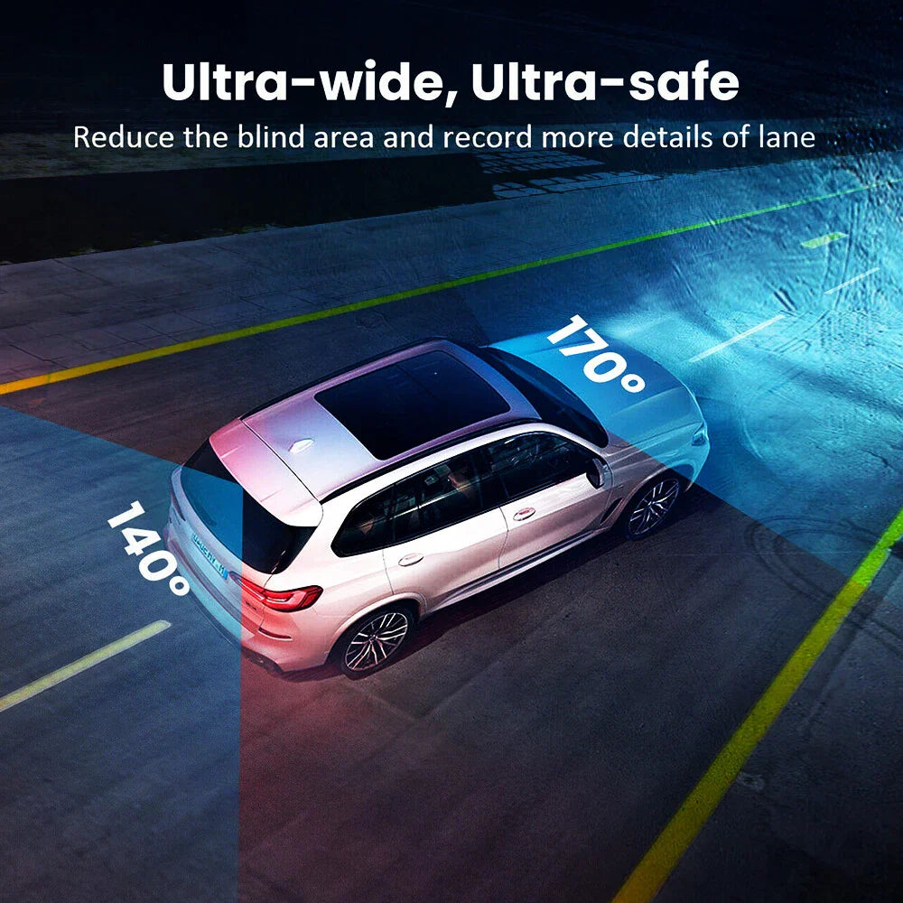 Norvo | Bakhjulsspeil Dash Cam 4K Front & Bak | CarPlay & Smart Kjøreassistent