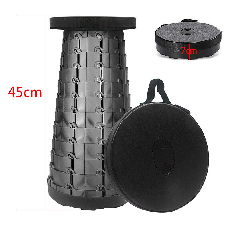 Folding Stool Seat Portable Retractable Telescopic Camping Fishing Travel Chairs Norvo