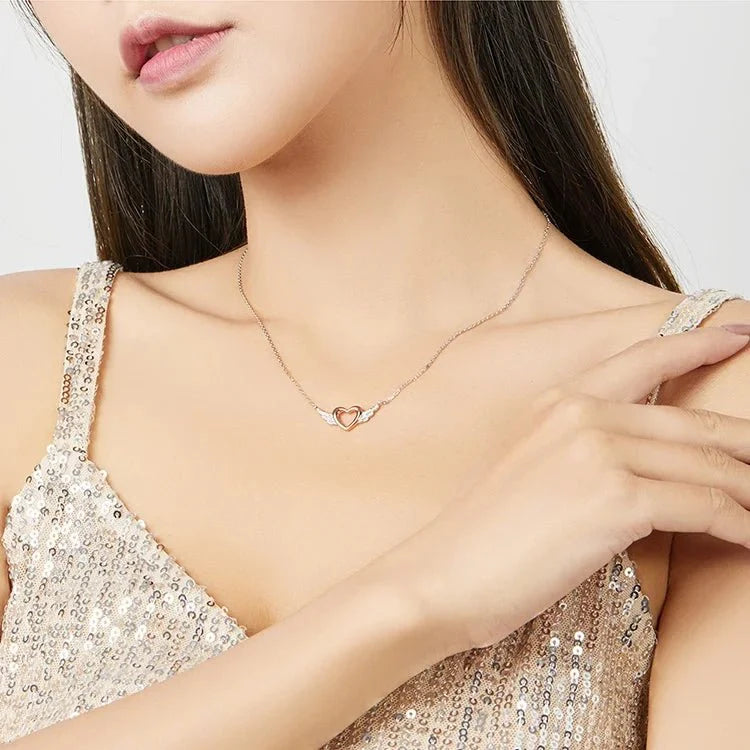 Norvo | S925 Engel Vinger Hjerte Halskjede