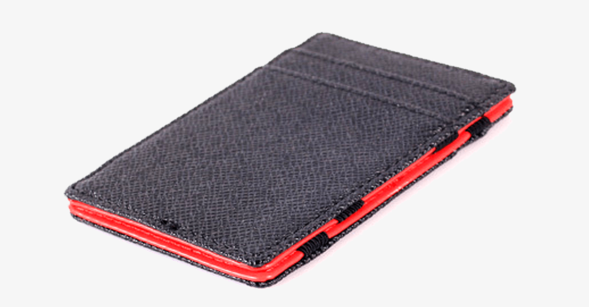 Norvo | Bærbar Lær Kortholder - Foldbar - Ulike Farger - Lommeboketui for Penger og Kort