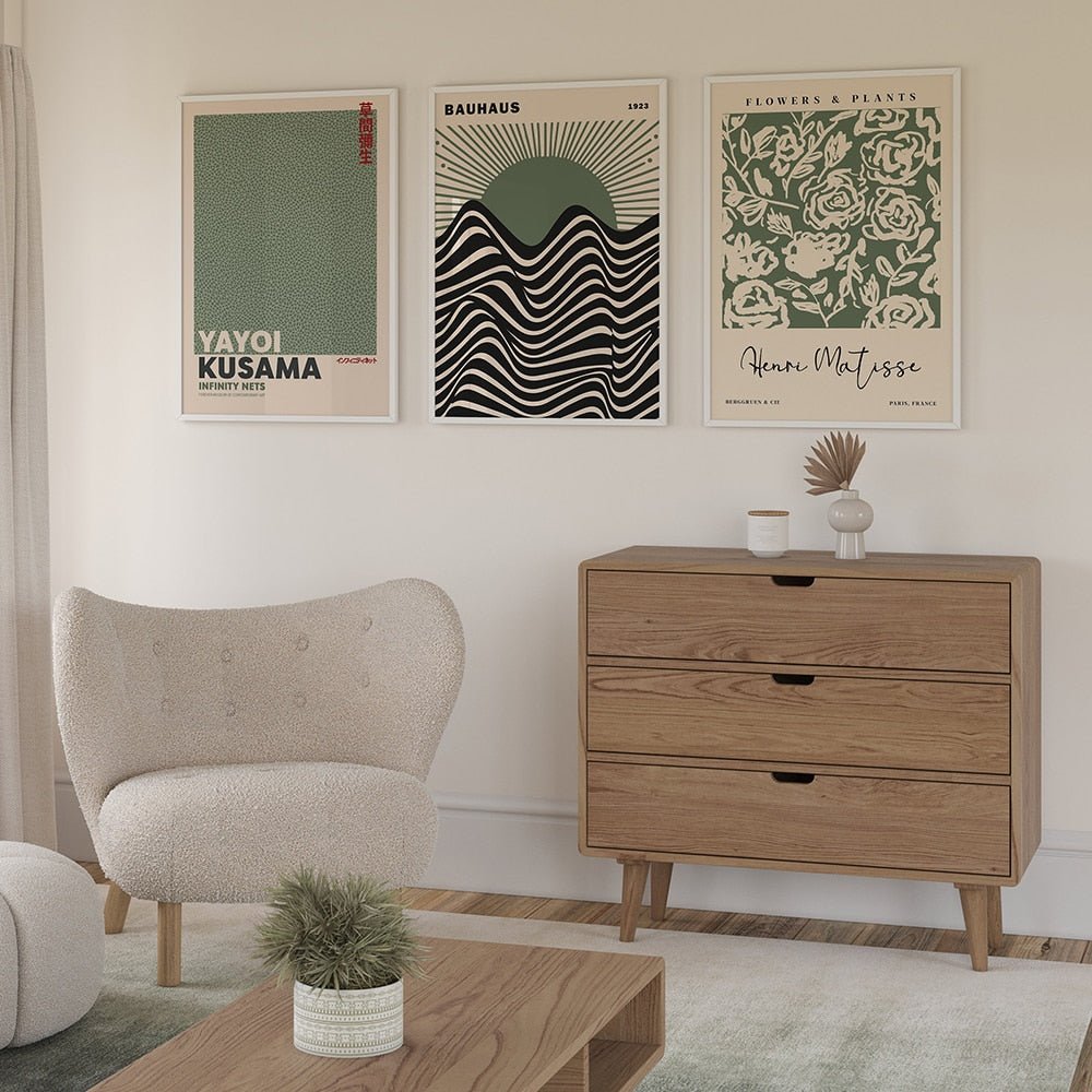 Norvo | Salviegrønn Matisse Yayoi Kusama Utstillingsplakat