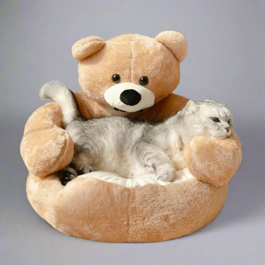 Norvo | SAMIYA – Plysj Katt Sengen med Hevet Kant for Komfort og Sikkerhet