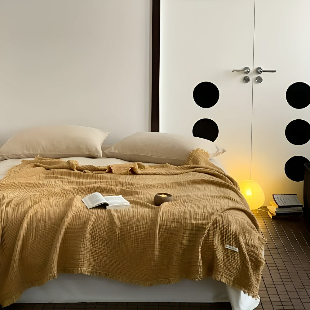 Norvo | Bomull Crinkle Frynse Teppeserviett