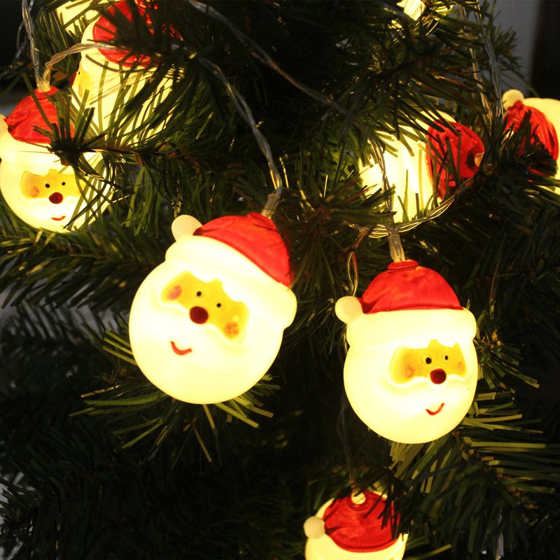 Norvo | Julelys LED Juledekorasjon - Nissehode Lyslenke for Jul, Høytider og Festdekorasjon