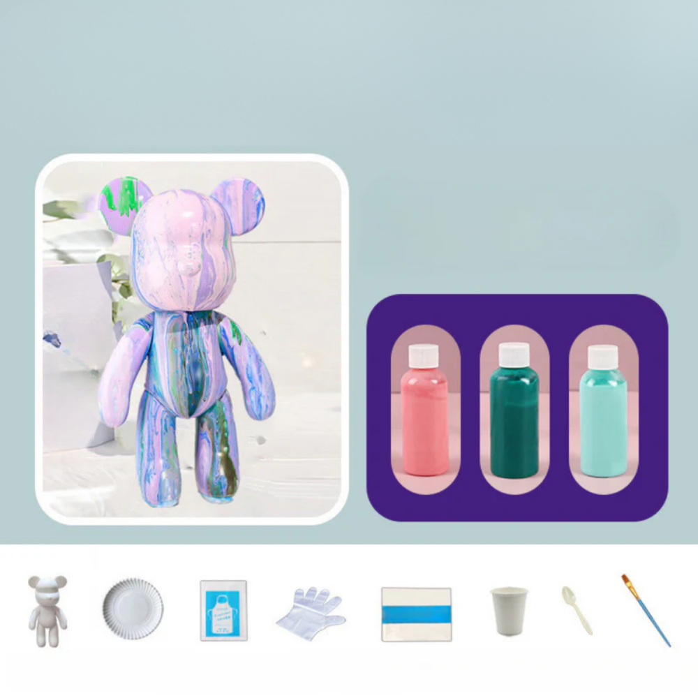 Norvo | Moderne Fargerik Harpiksebjørn Figur Dekor