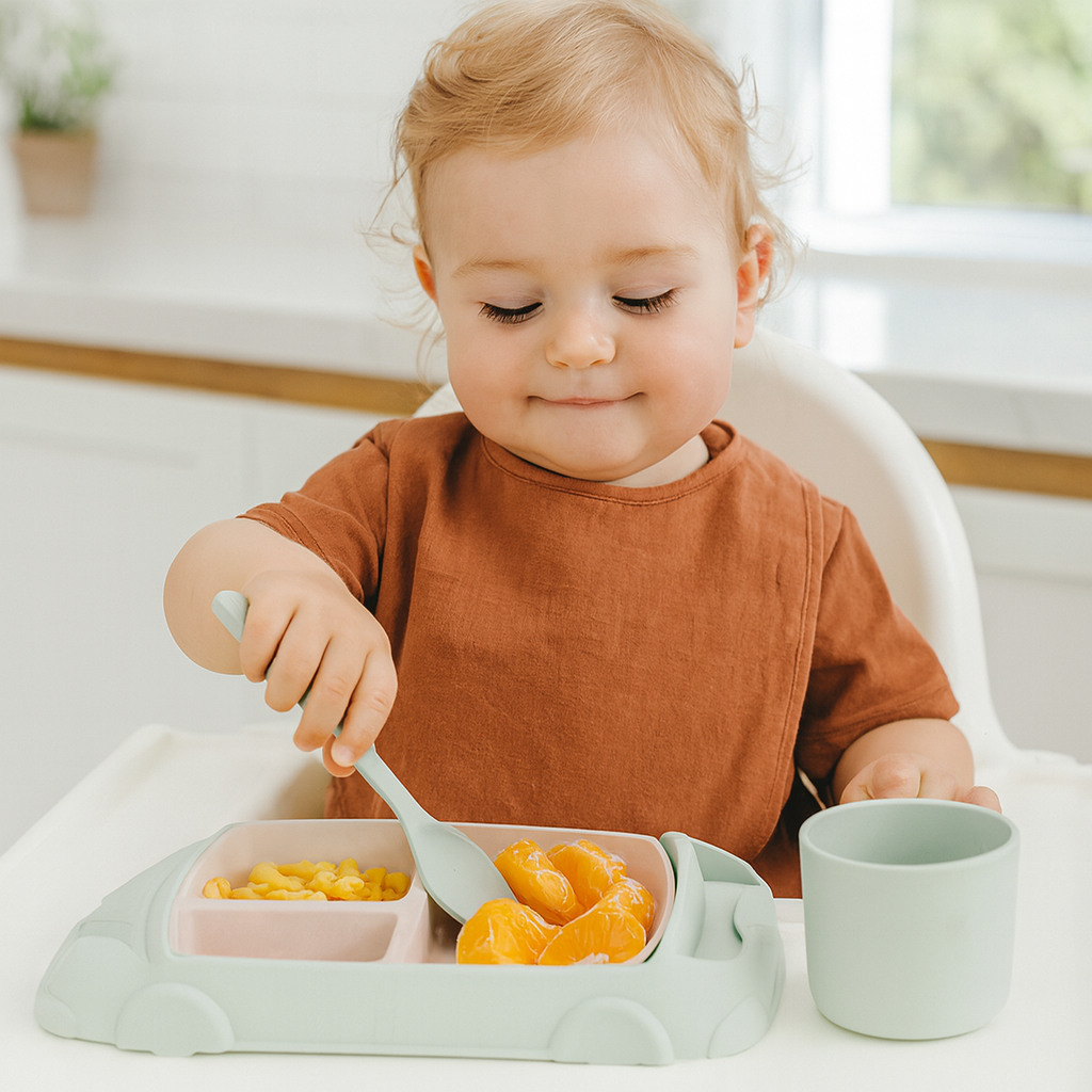 Norvo | Barne Tallerken Sett Bil Stil Holdbar Plast Design