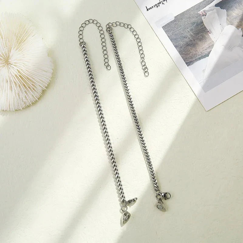 Norvo | Enkel Par Cuban Magnetisk Hjerte Armbånd Sett