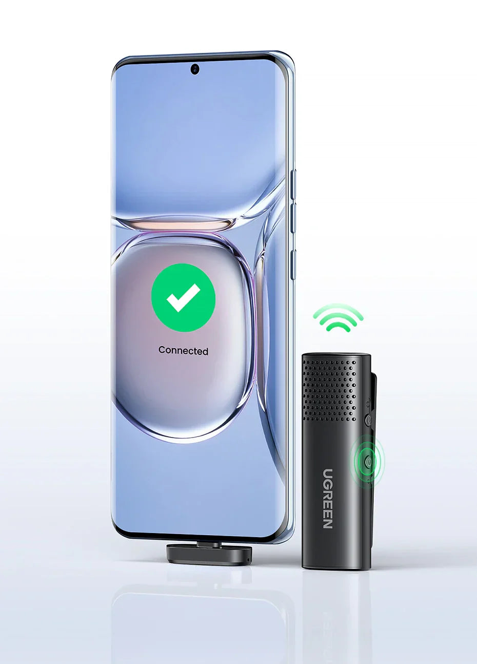 UGREEN Trådløs Bluetooth Mikrofon - Støyreduksjon Bluetooth Mikrofon for Kamera og Videoinnspilling