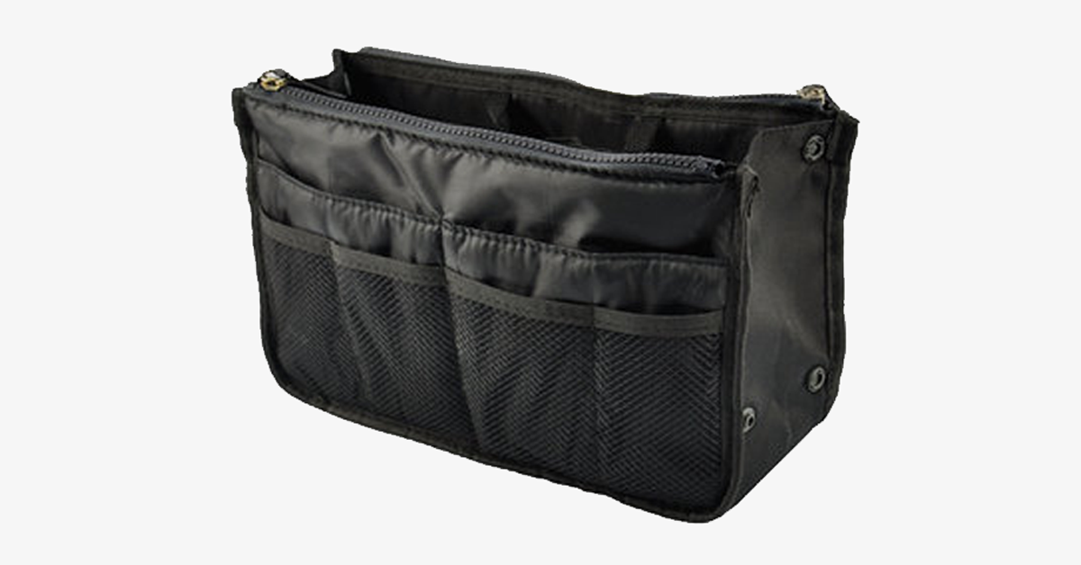 Norvo | Slim Bag-in-Bag - Laget av bomull og polyester - Bærbar og liten størrelse - Flere glidelåslommer - Passer i kofferten din - Fargevariasjoner