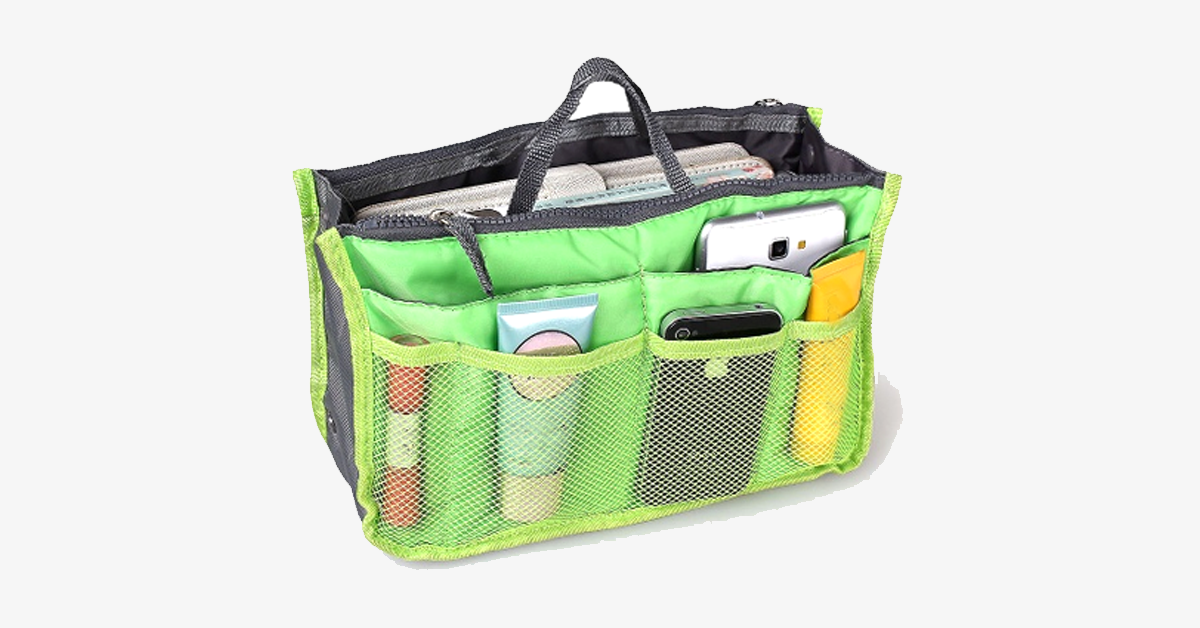 Norvo | Slim Bag-in-Bag - Laget av bomull og polyester - Bærbar og liten størrelse - Flere glidelåslommer - Passer i kofferten din - Fargevariasjoner