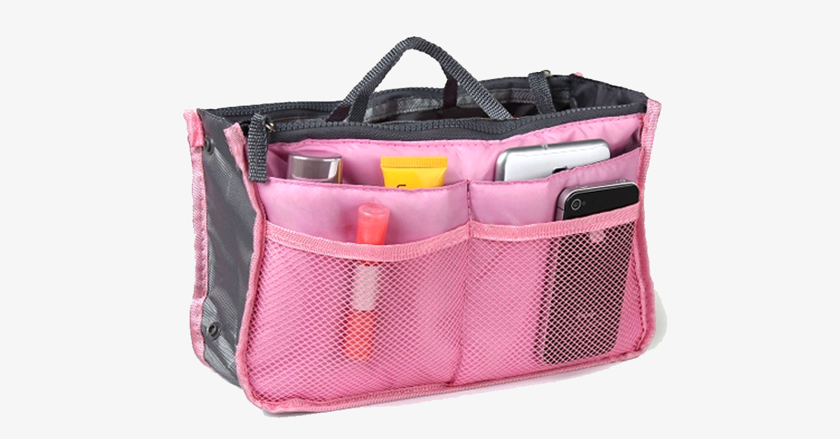 Norvo | Slim Bag-in-Bag - Laget av bomull og polyester - Bærbar og liten størrelse - Flere glidelåslommer - Passer i kofferten din - Fargevariasjoner