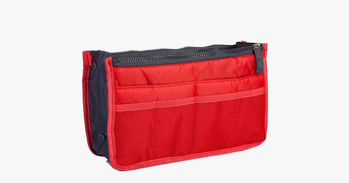 Norvo | Slim Bag-in-Bag - Laget av bomull og polyester - Bærbar og liten størrelse - Flere glidelåslommer - Passer i kofferten din - Fargevariasjoner