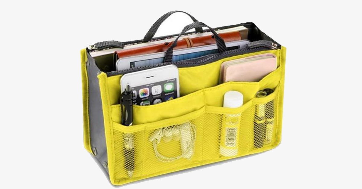 Norvo | Slim Bag-in-Bag - Laget av bomull og polyester - Bærbar og liten størrelse - Flere glidelåslommer - Passer i kofferten din - Fargevariasjoner