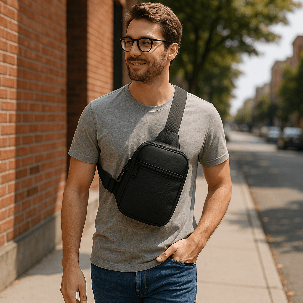 Norvo | SLIMVOY – Kompakt Reise Sling Bag for Enkel Organisering