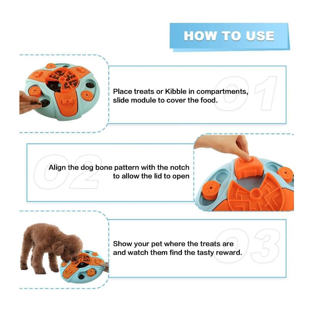 Norvo | Slowfeed Puslespill Skål – Roterende Hundeskål for Langsom Spising og Mentale Stimulering