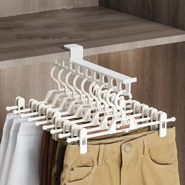 Norvo | SmartGlide Utrekksstativ – Plassbesparende Klessorganisator for Bukser, Skjerf, Slips – Lett Glidende System – Stilrent og Moderne Design