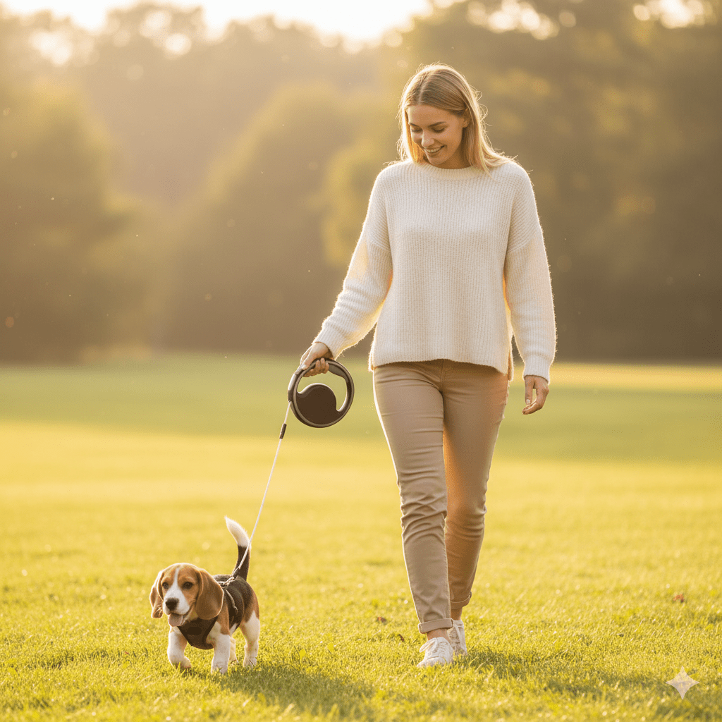 Norvo | SmartLead – Automatisk hundebånd med LED-lampe og poseholder
