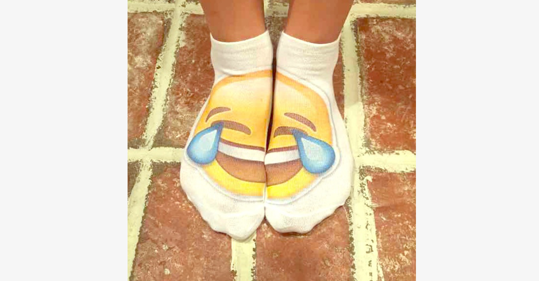 Norvo | 3D smilende emoji mote ensidig trykk bomull sokker