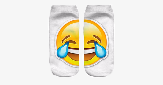 Norvo | 3D smilende emoji mote ensidig trykk bomull sokker