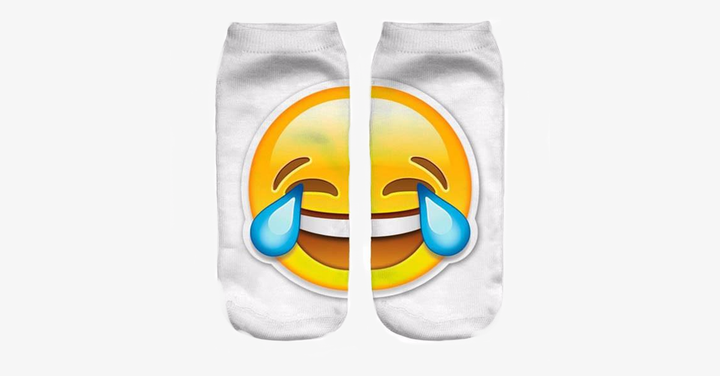 Norvo | 3D smilende emoji mote ensidig trykk bomull sokker