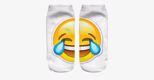 Norvo | 3D smilende emoji mote ensidig trykk bomull sokker