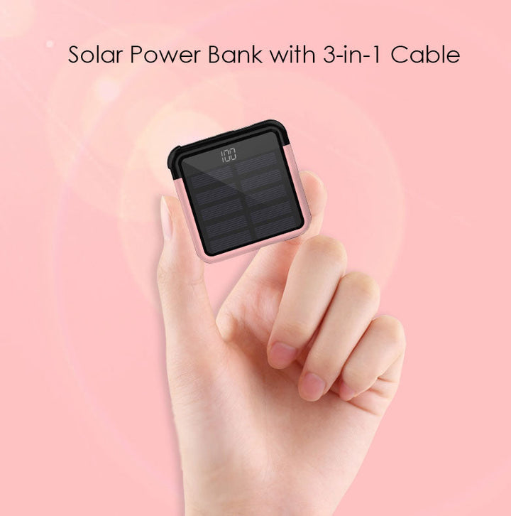 Norvo | Tinier & Thinner Solenergi Power Bank med 3-i-1 Skjult Kabel