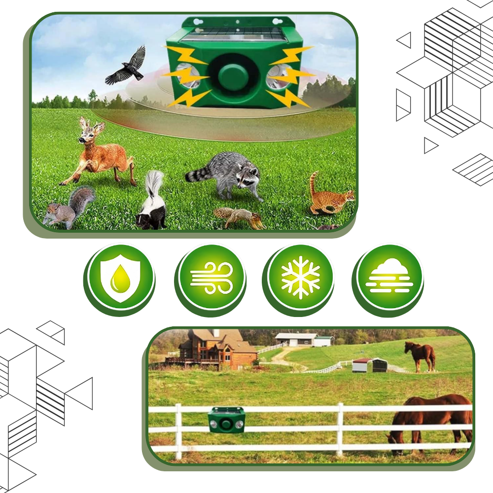 Bevegelsesaktivert Solcelle-Dyreavviser