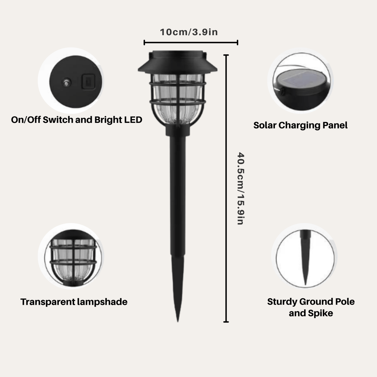 Norvo | SOLARSPIKE – 2 Pakke Solcelledrevne Sti Lys for Utendørs Hagebelysning