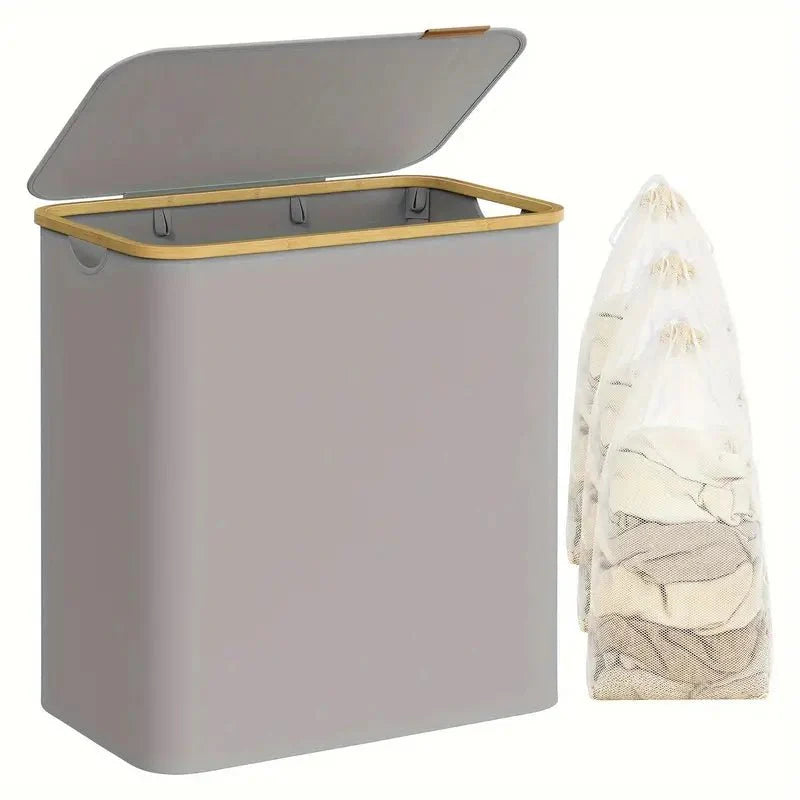 Norvo | SortiSpace Vaskekurv – 150L Sammenleggbar Vaskekurv med 2 Rom