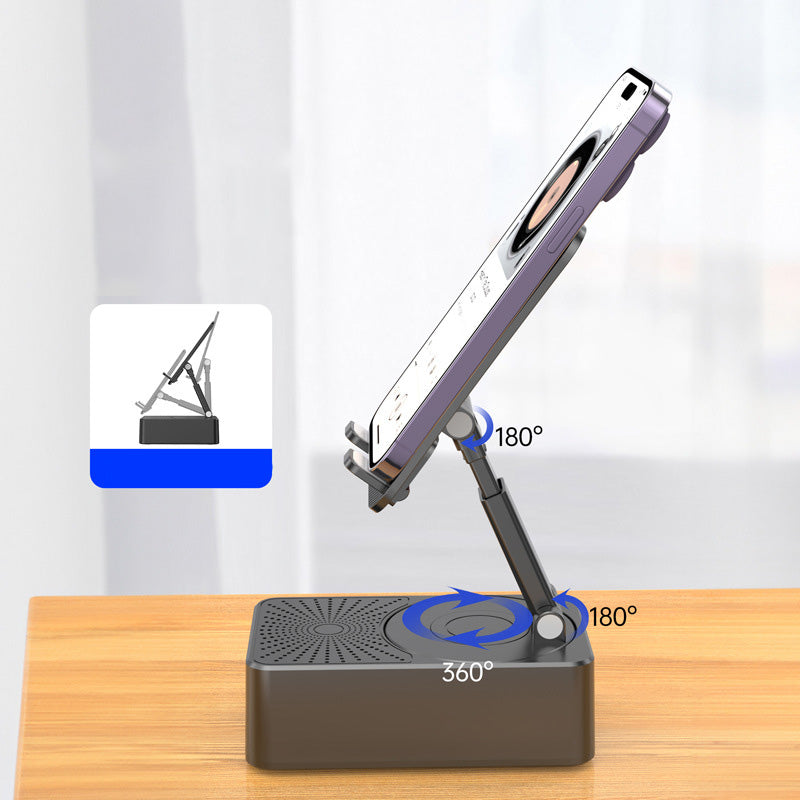 Norvo | 3 i 1 - trådløs Bluetooth-høyttaler, ladestasjon, telefonstativ