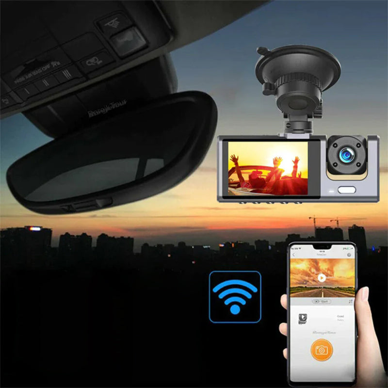 Norvo | 🚗📹Bilkamera med 170° vidvinkel og 1080p dobbeltobjektiv