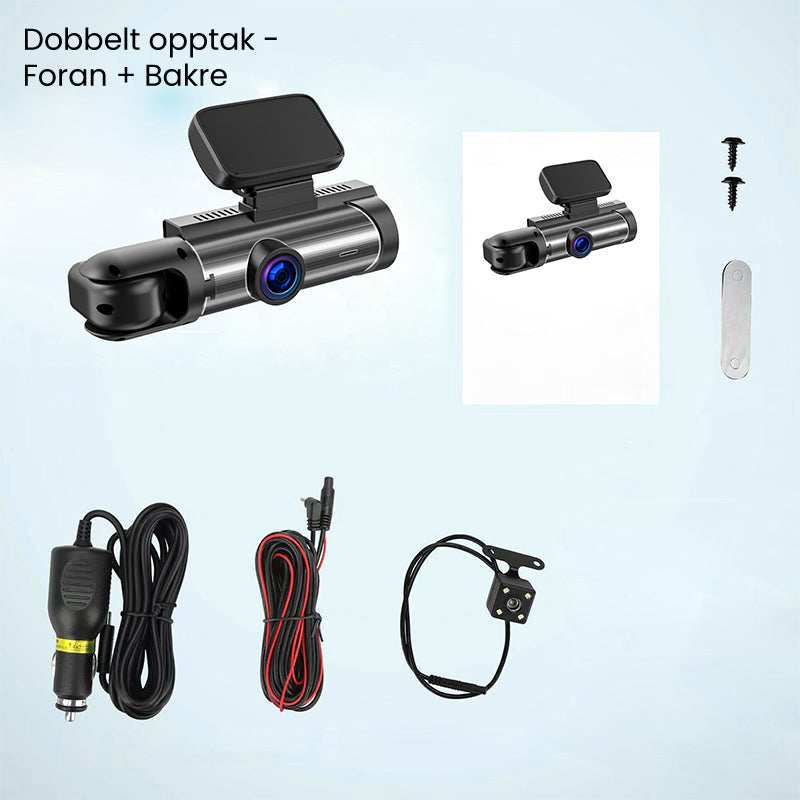 Norvo | 🚗📹Bilkamera med 170° vidvinkel og 1080p dobbeltobjektiv