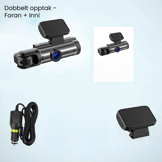Norvo | 🚗📹Bilkamera med 170° vidvinkel og 1080p dobbeltobjektiv