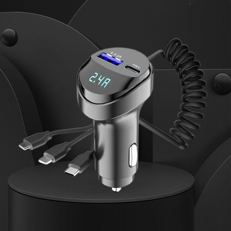 Norvo | Hurtiglading biladapter med 3-i-1 ladekabel