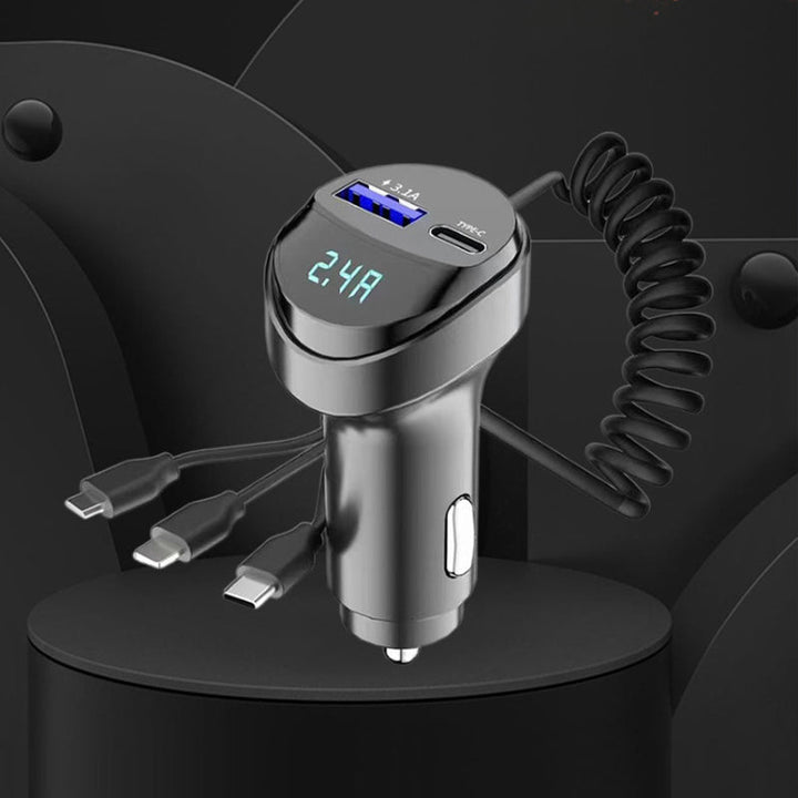 Norvo | Hurtiglading biladapter med 3-i-1 ladekabel