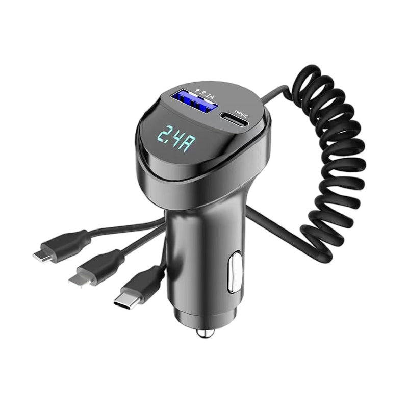 Norvo | Hurtiglading biladapter med 3-i-1 ladekabel