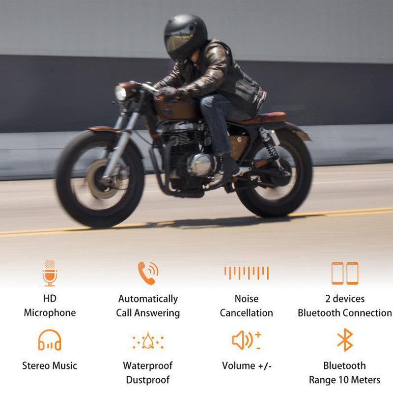 Norvo | BT12 Motorsykkelhjelm Bluetooth Hodesett