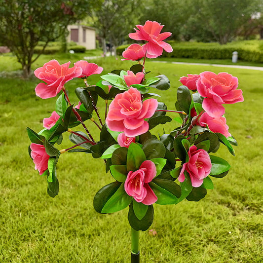 Norvo | Solcellelampe med simulert azalea blomster og jordspett