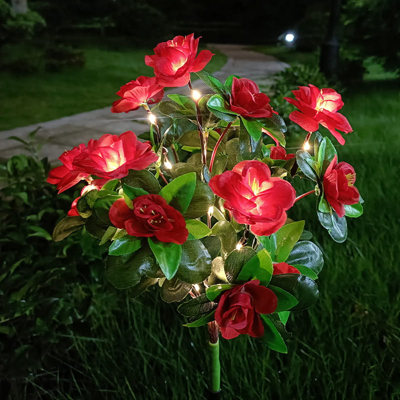 Norvo | Solcellelampe med simulert azalea blomster og jordspett