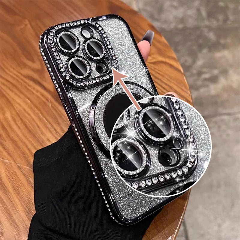 Norvo | Telefonveske med Speil Magnetisk Stativ Glitter