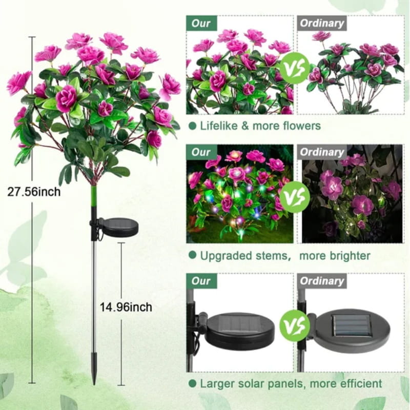 Norvo | Solcellelampe med simulert azalea blomster og jordspett